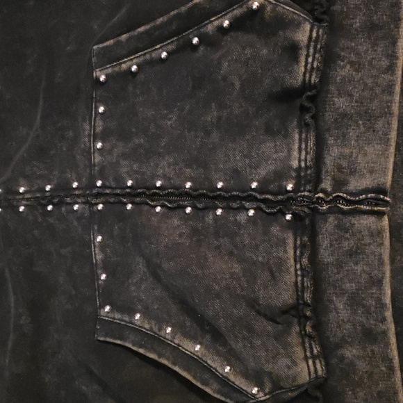 Broken Promises Adorned Washed Black Zip Up Hoodie Size Large - Picture 12 of 12